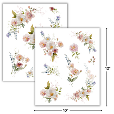 Wild Florals Rub-on Transfers - 10x12" Sheets (Club Exclusive)