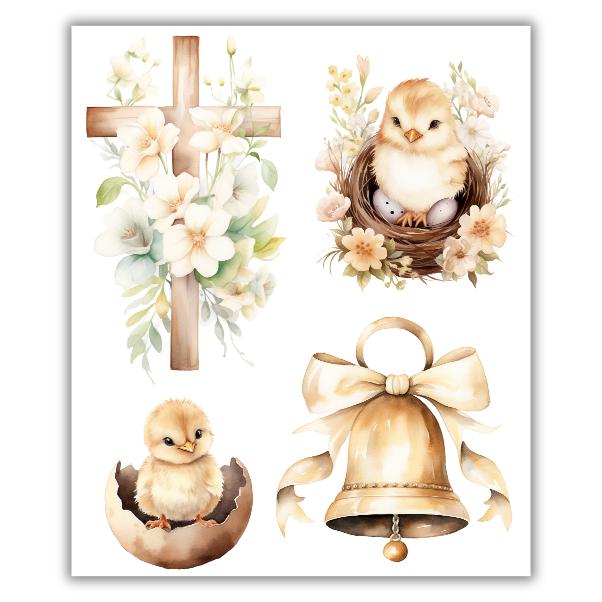 Rustic Easter Rub-on Transfers - 10x12" Sheets (Club Exclusive)