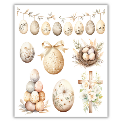 Rustic Easter Rub-on Transfers - 10x12" Sheets (Club Exclusive)