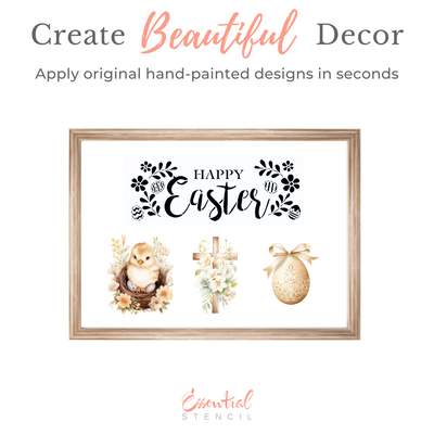 Rustic Easter Rub-on Transfers - 10x12" Sheets (Club Exclusive)