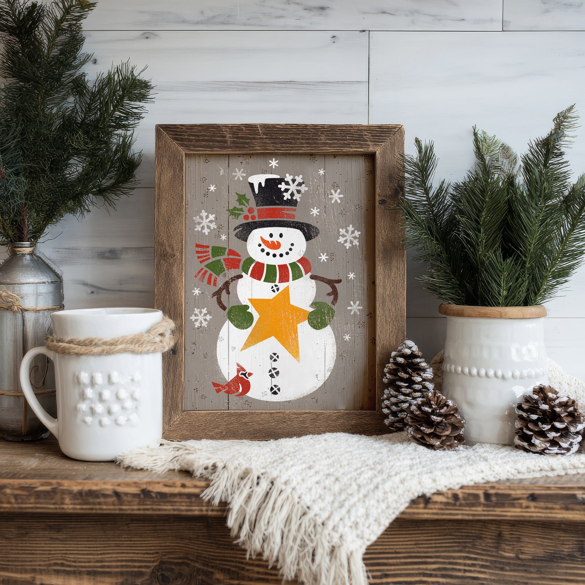 November Basic 2025: Primitive Snowman 6"x8"