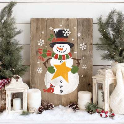 November 2025: Primitive Snowman 12"x16" 3pk