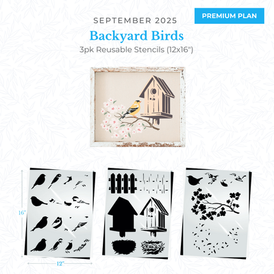 September 2025: Backyard Birds 12"x16" 3pk