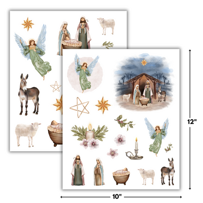 PRE-ORDER: Build a Nativity Scene Rub-on Transfers - 10x12" Sheets (Club Exclusive)