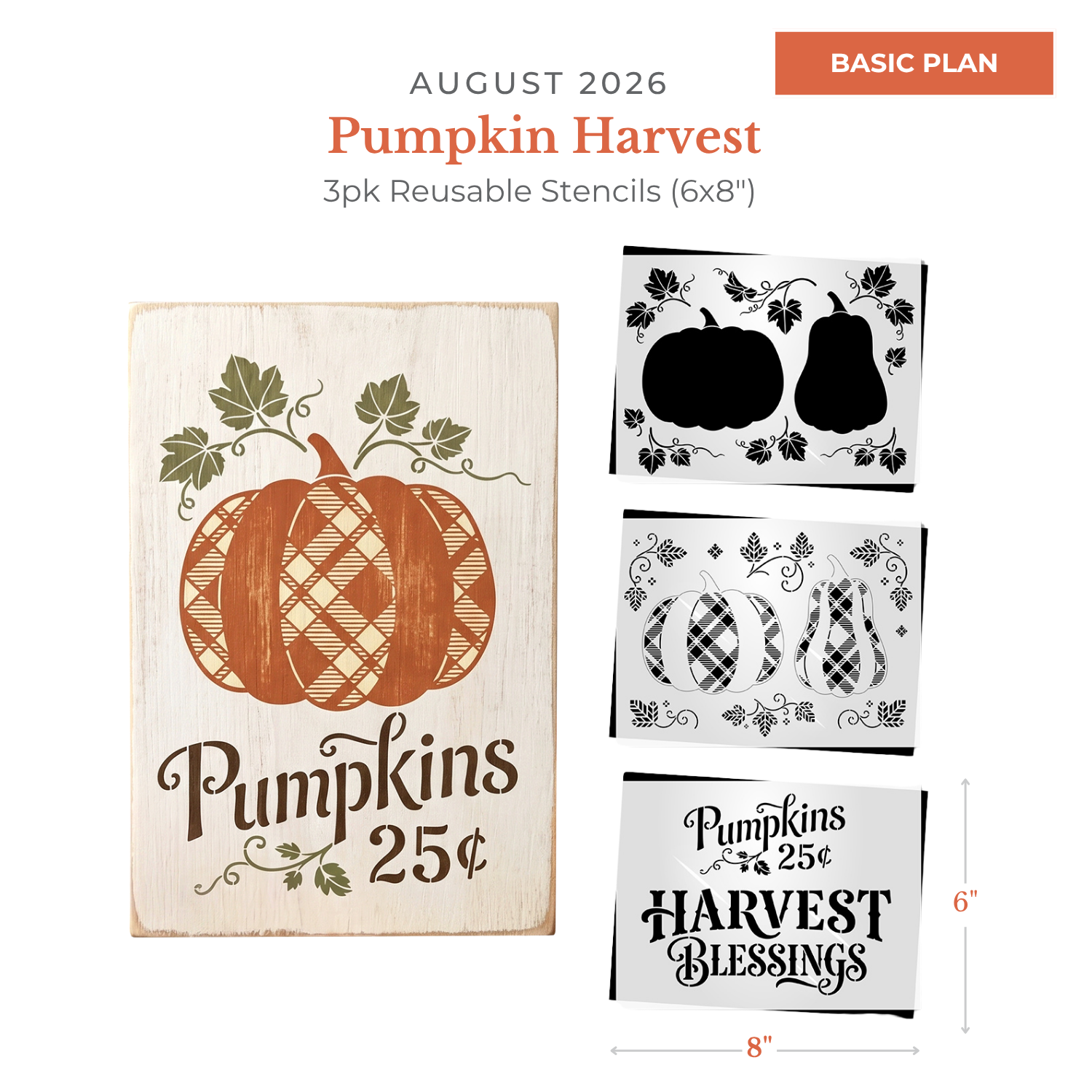 August Basic 2026: Pumpkin Harvest 6"x8"