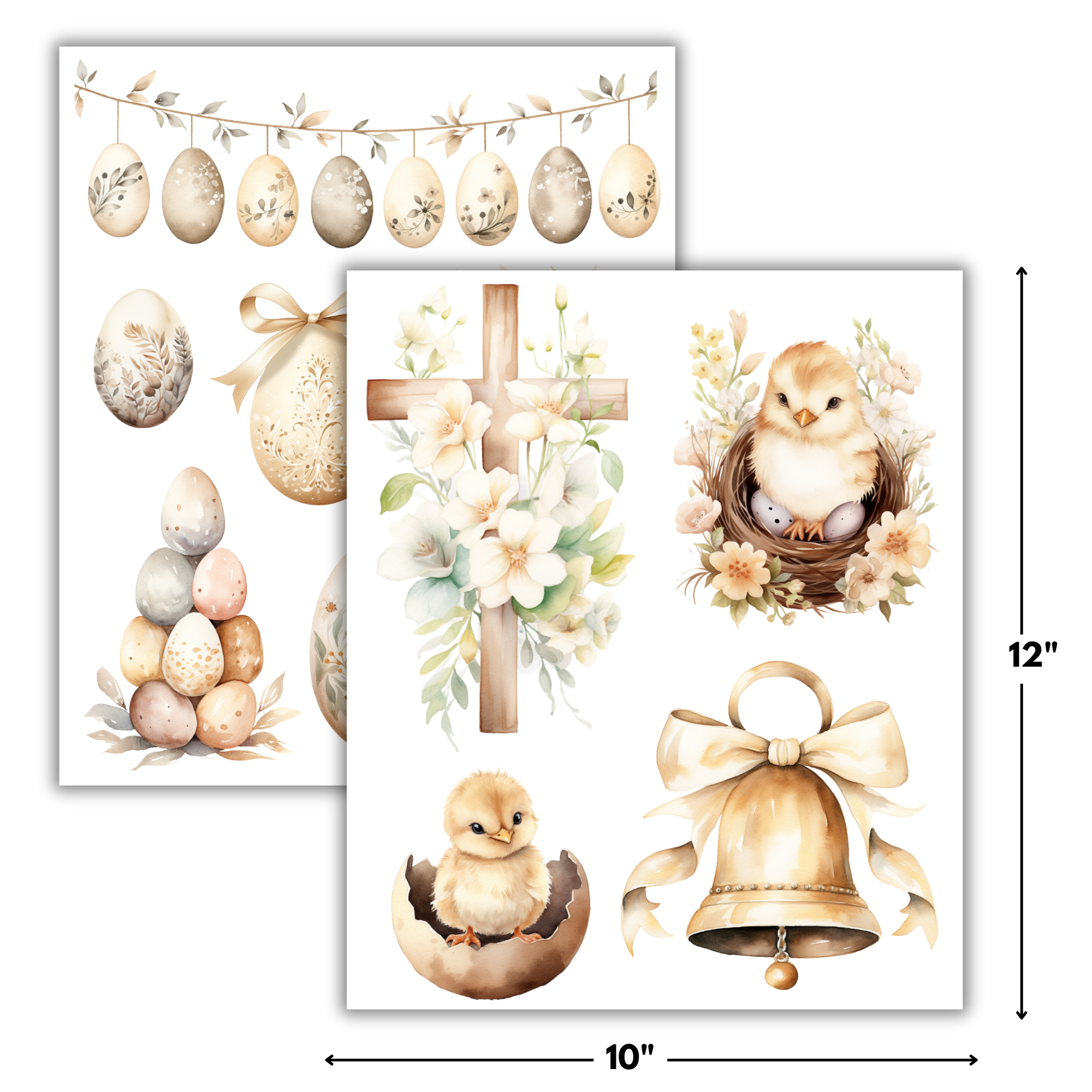 Rustic Easter Rub-on Transfers - 10x12" Sheets (Club Exclusive)