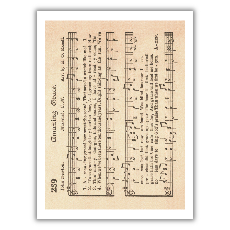 Vintage Hymn Sheet Music Rub-on Transfers - 12x16" Sheets (Club Exclusive)