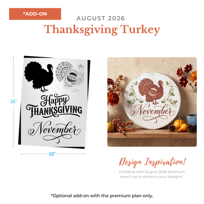 August 2026 Thanksgiving Turkey - Add on 12x16"