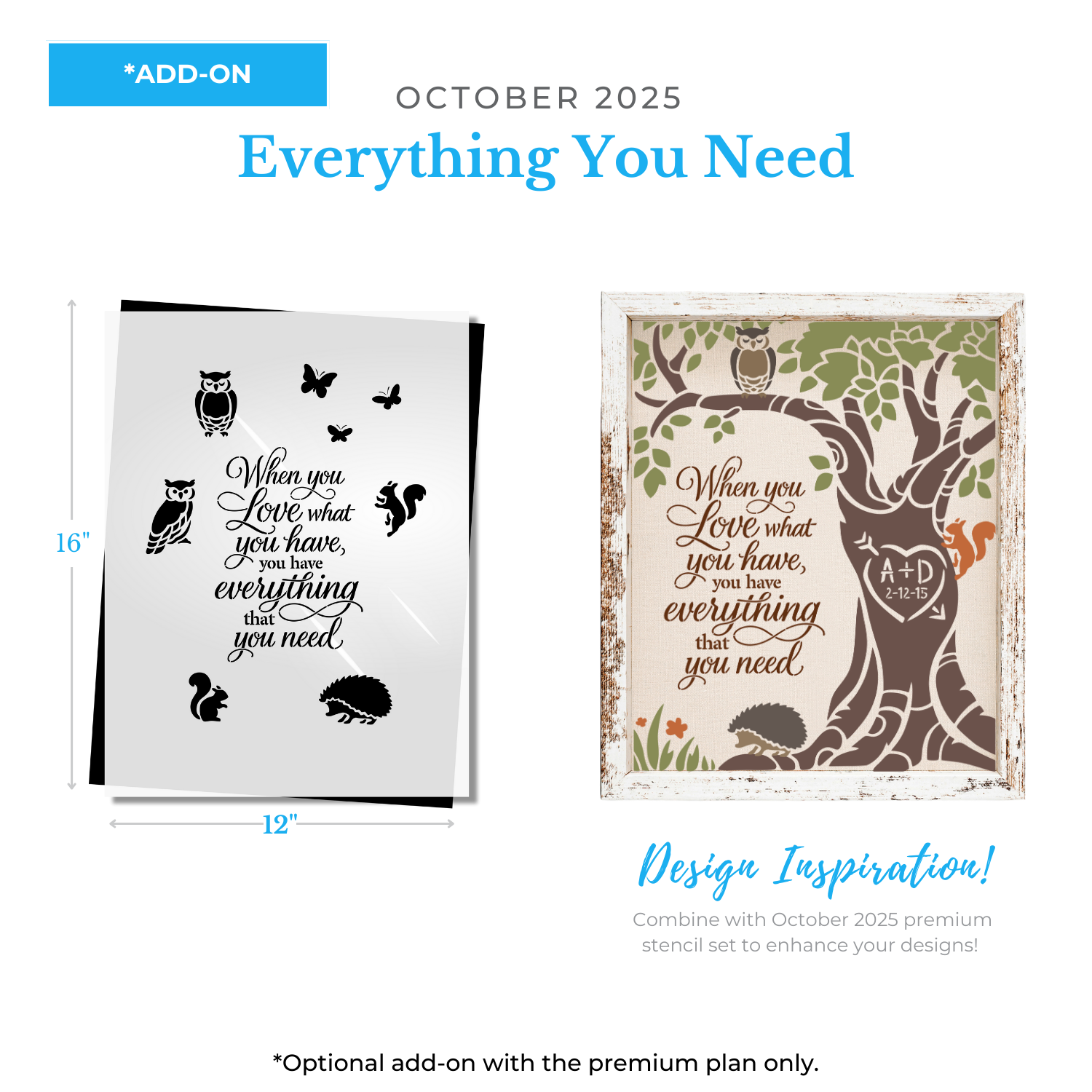 October 2025 Everything You Need Add on 12x16"