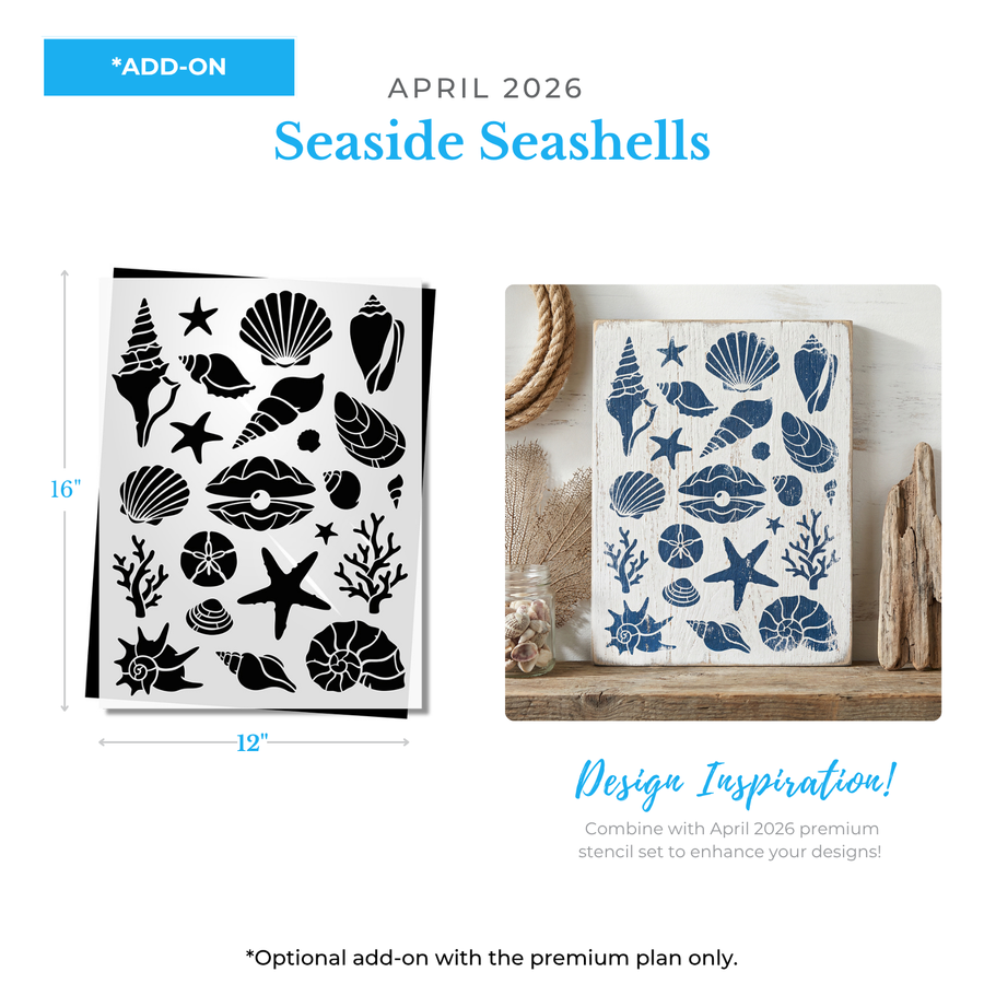 April 2026 Seaside Seashells Add on 12x16"