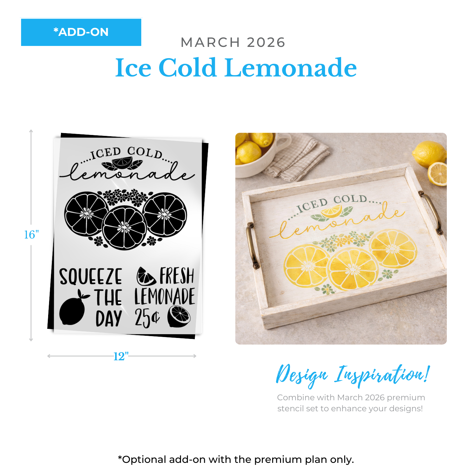 March 2026 Iced Lemonade Add on 12x16"