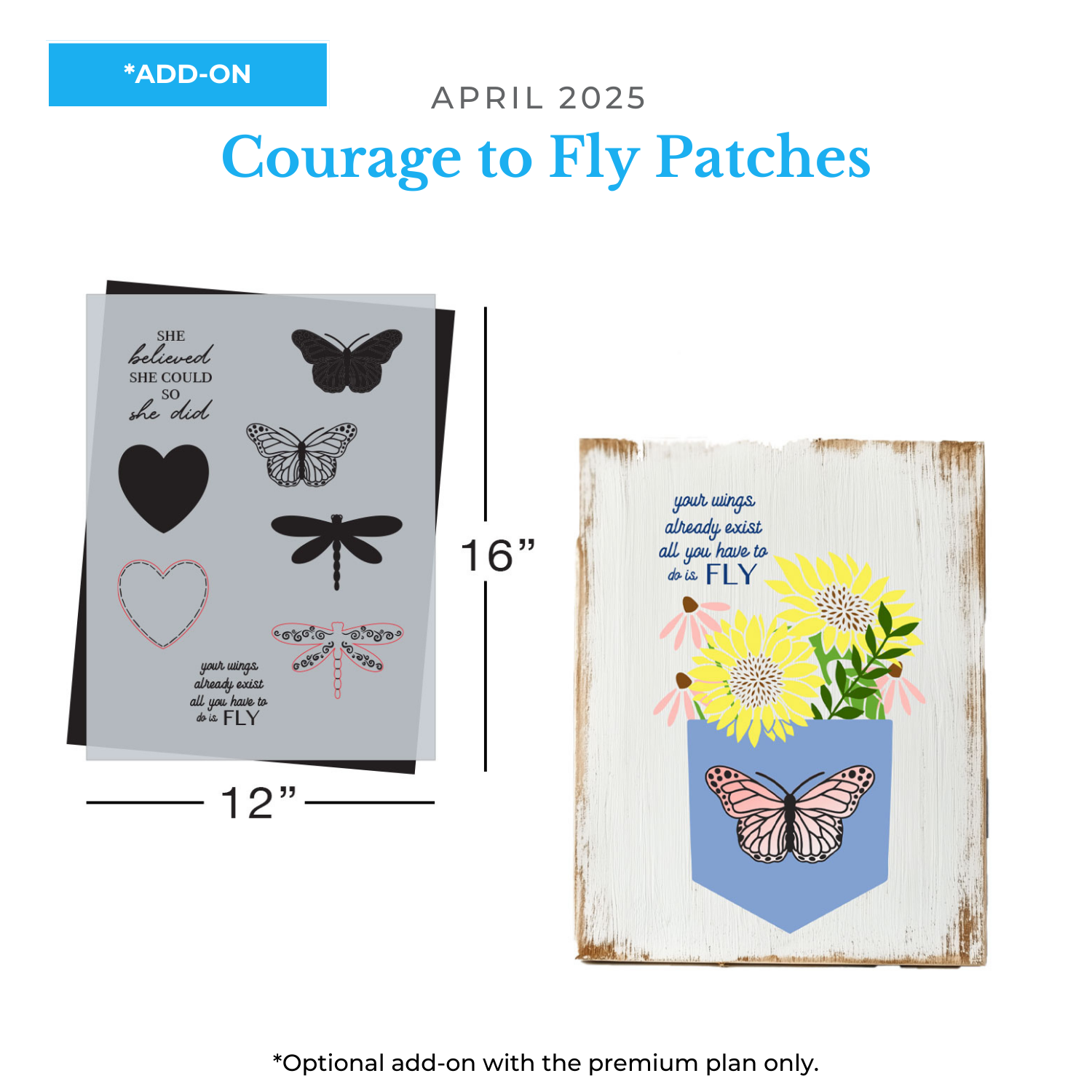 SOTMC - April 2025 Add on: Courage to Fly Patches 12x16"