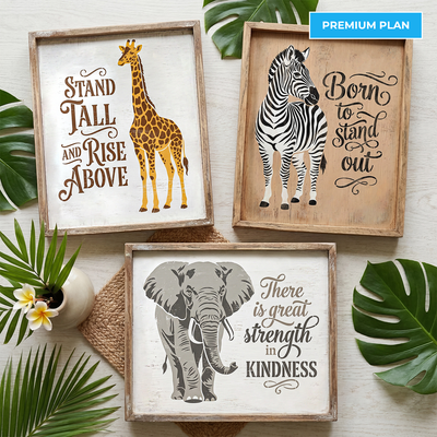 June 2026: Safari Affirmations 12"x16" 3pk