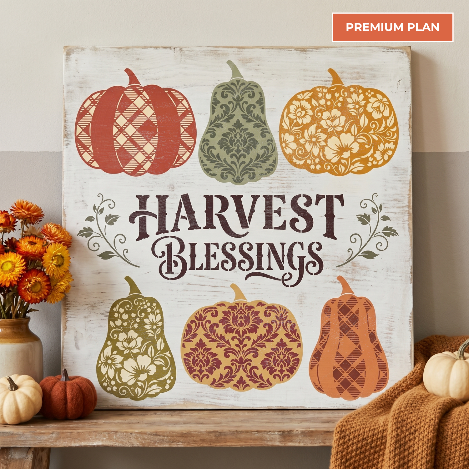 August 2026: Pumpkin Harvest Overlay 12"x16" 3pk
