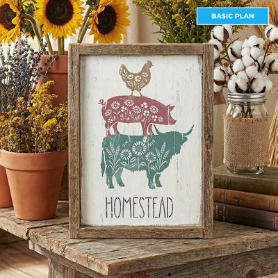 February Basic 2026: Floral Barnyard Animals 6"x8"