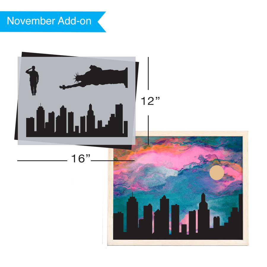 SOTMC - November 2023: Cityscape Silhouette Stencil (add-on) - Collaboration
