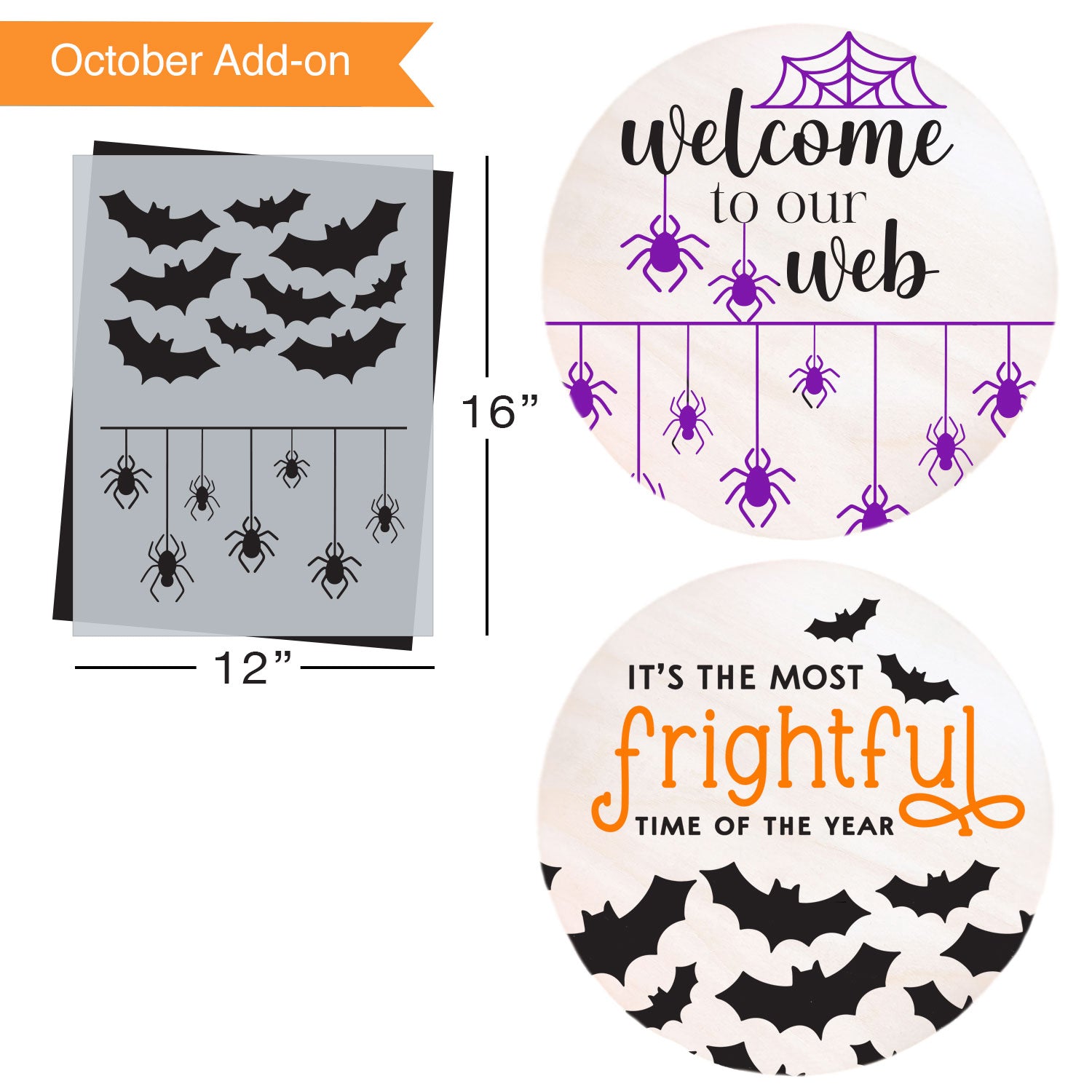 SOTMC - September 2023: Halloween Bats and Spider Pattern Stencil (add-on)