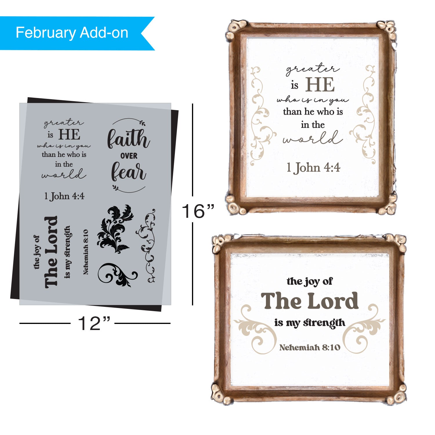 SOTMC - February 2024: Faith & Border Designs Stencil, 12"x16" (add-on)