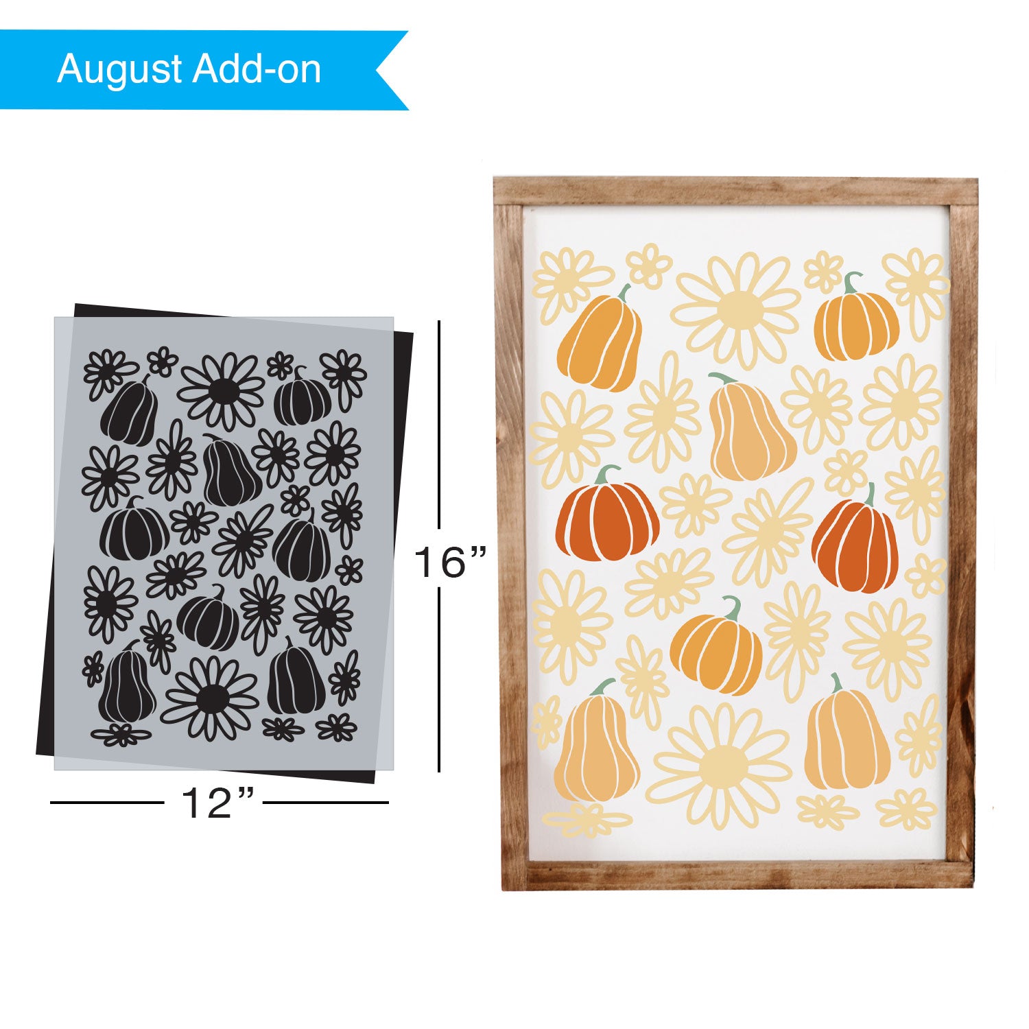 August 2025 Pumpkin & Daisy Pattern Add on 12x16"