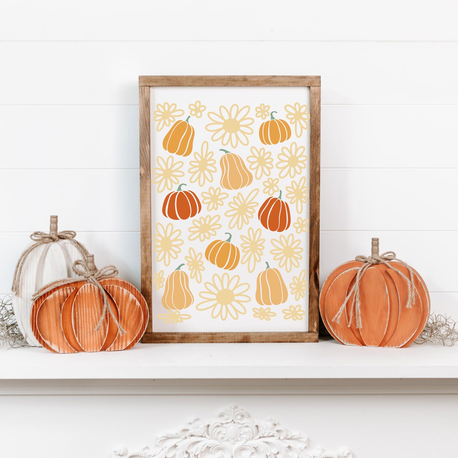 August 2025 Pumpkin & Daisy Pattern Add on 12x16"