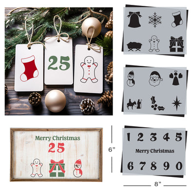 SOTMC - September Basic 2024: Christmas Stencil, 6"x8" (3pk)