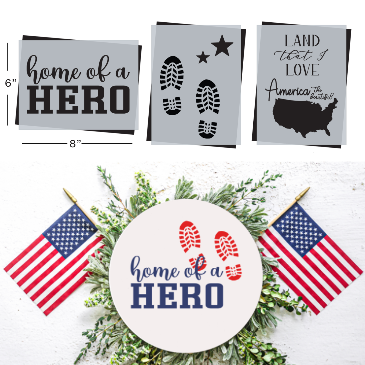 SOTMC - May Basic 2023: Military Stencil Set, 6"x8" (3 pack) - Collaboration