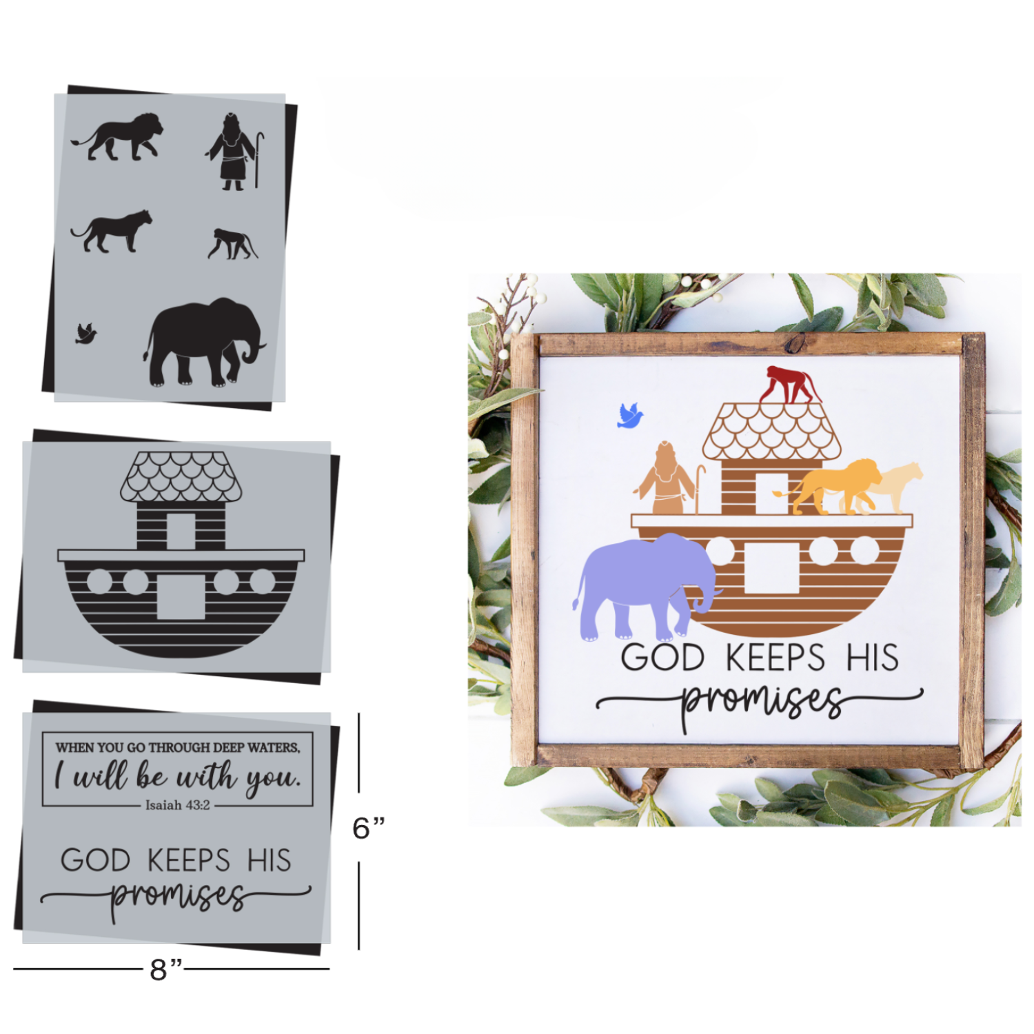 SOTMC - March Basic 2023: Noah's Ark Stencil Set, 6"x8" (3 pack) - Collaboration