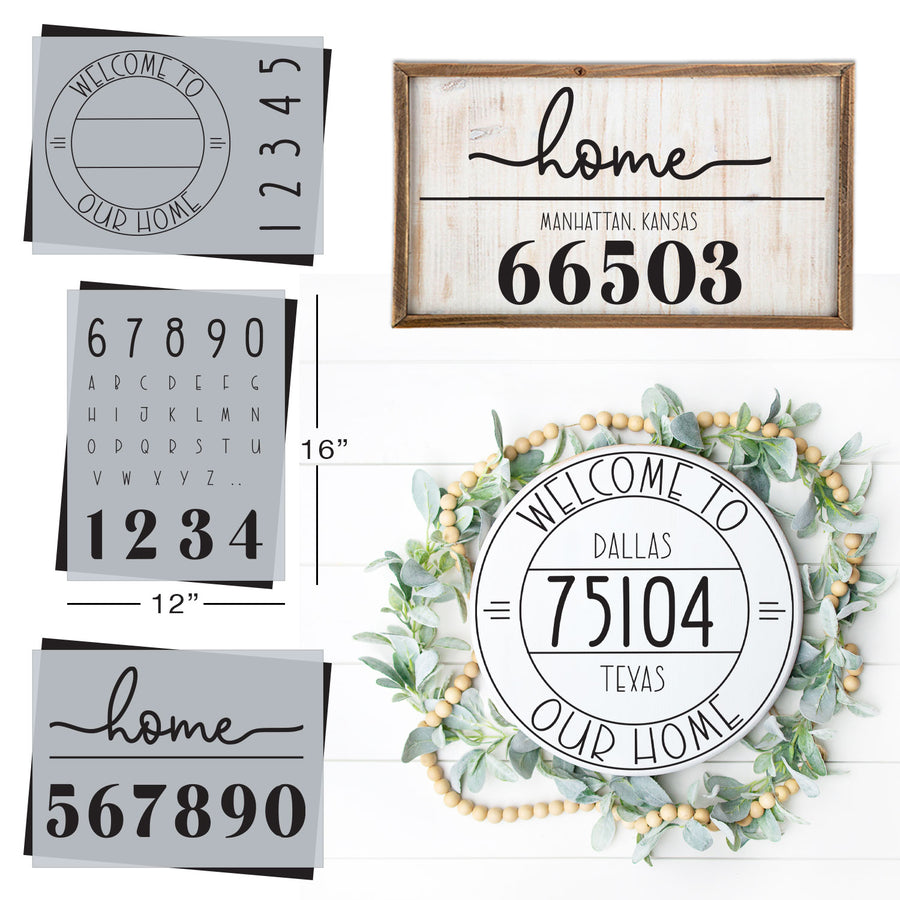 SOTMC - December 2022: Zip Code Sign Stencil Set, 12"x16" (3 pack)