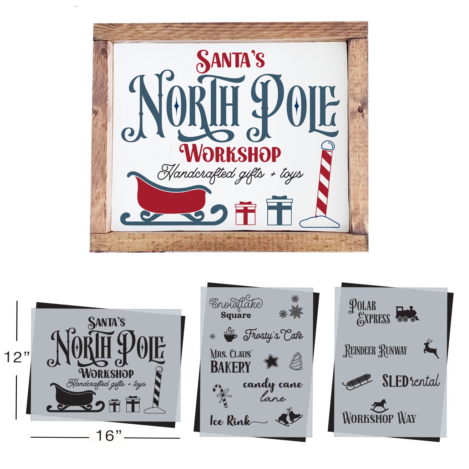 July 2025: North Pole Village 12"x16" 3pk