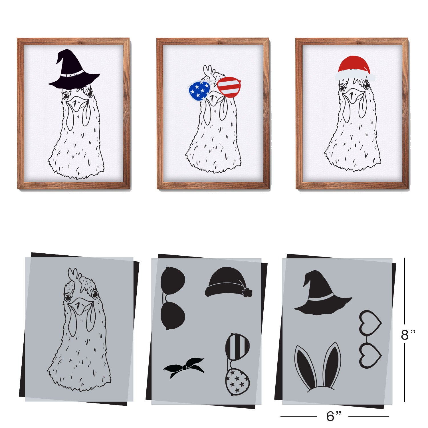 SOTMC - December Basic 2023: Chicken & Accessories Set, 6"x8" (3 pack)