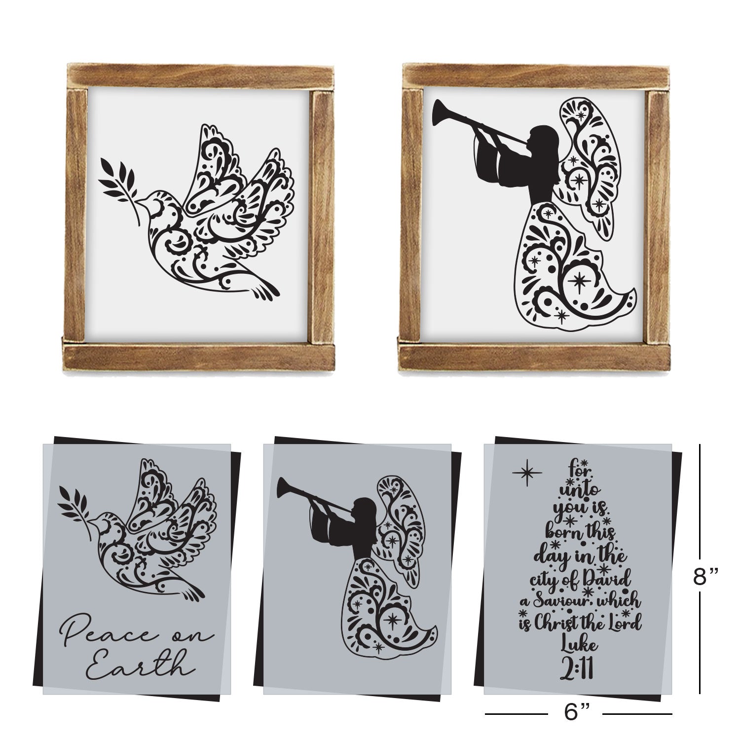SOTMC - October Basic 2023: Angels & Dove Stencil Set,6"x8" (3 pack)