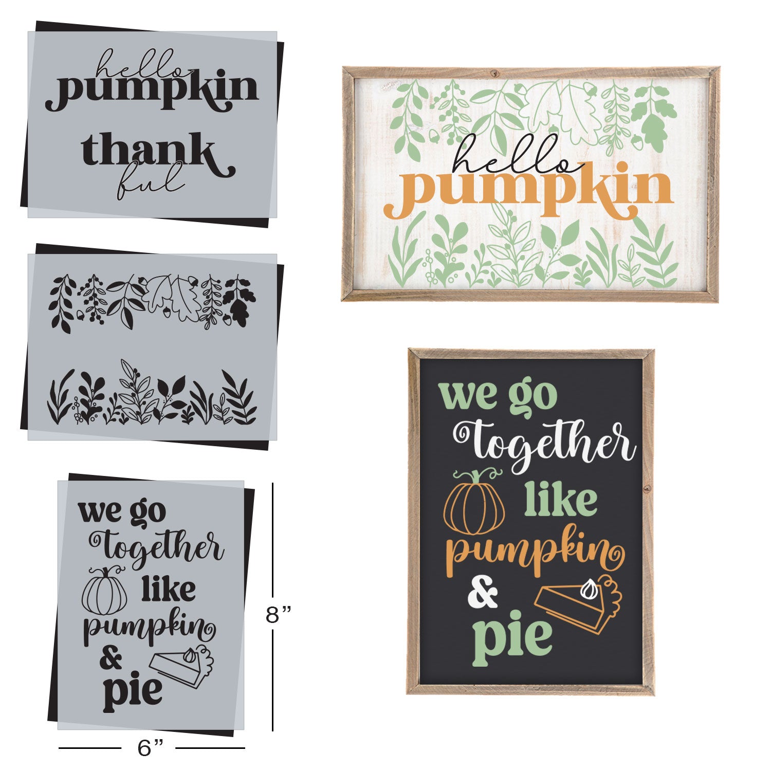 SOTMC - August Basic 2023: Hello Pumpkin Autumn Stencil Set, 6"x8" (3 pack)