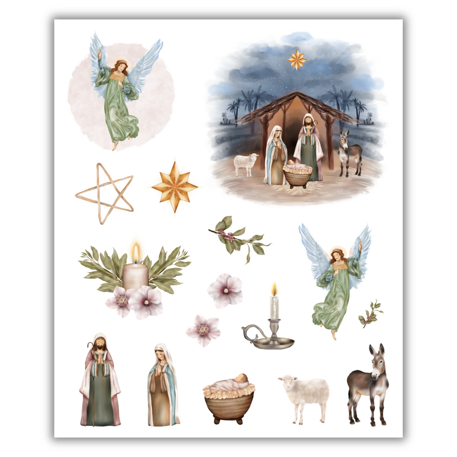 Build a Nativity Scene Rub-on Transfers - 10x12" Sheets (Club Exclusive)