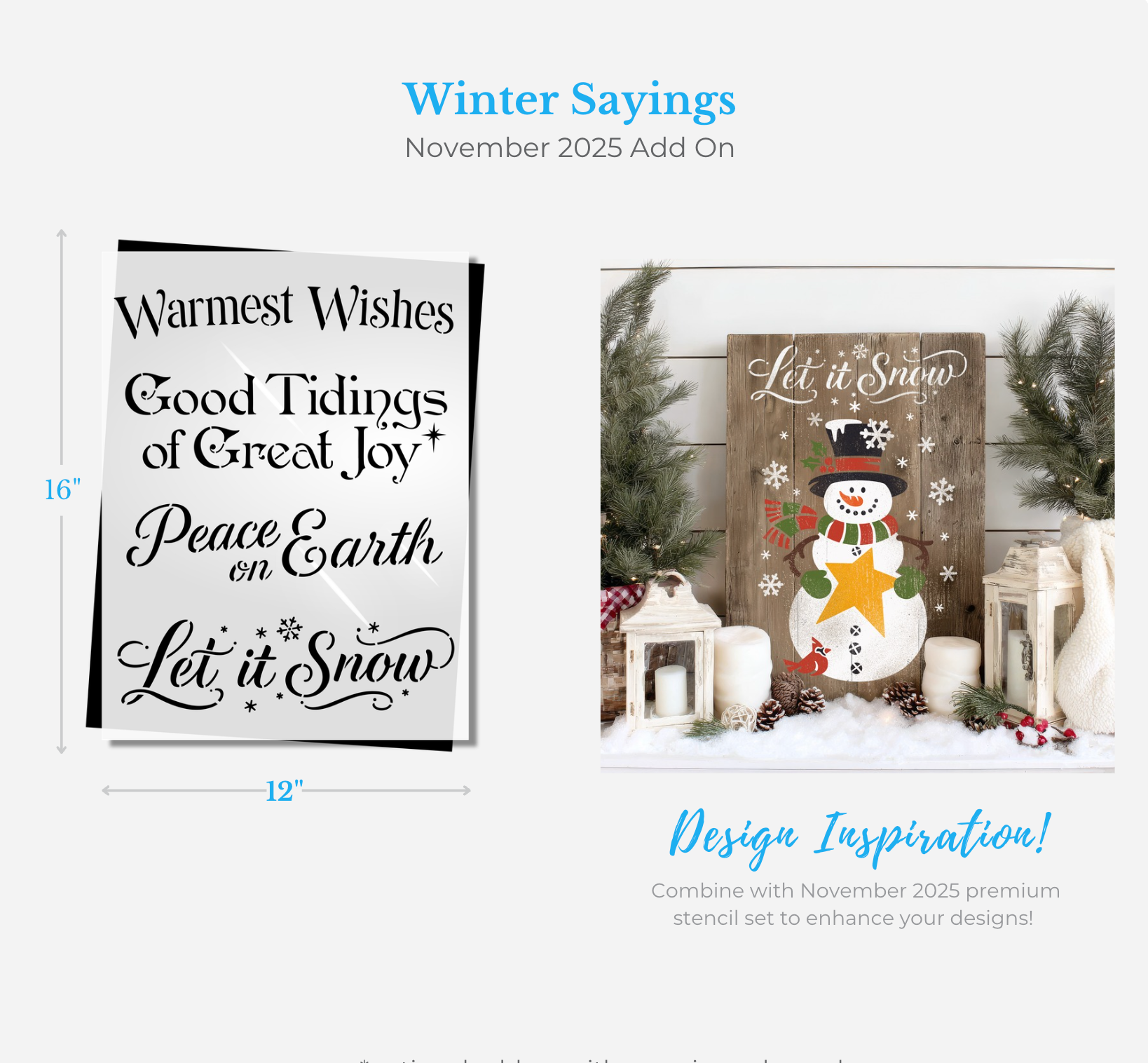 November 2025 Winter Sayings Add on 12x16"