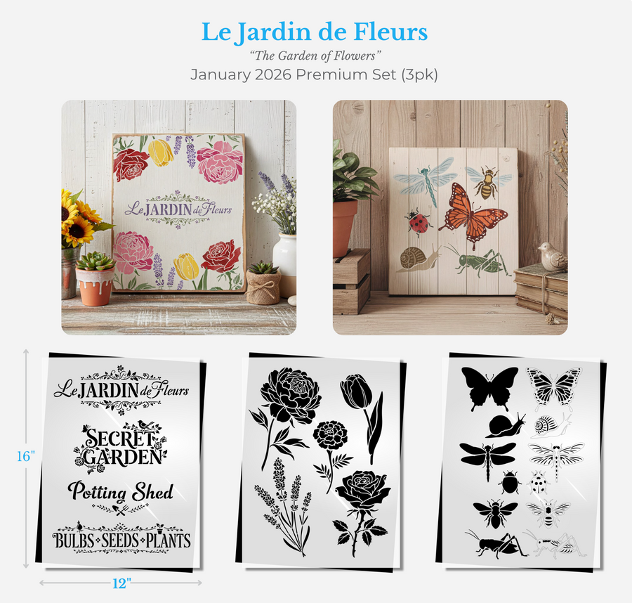 January 2026: Le Jardin de Fleurs 12"x16" 3pk