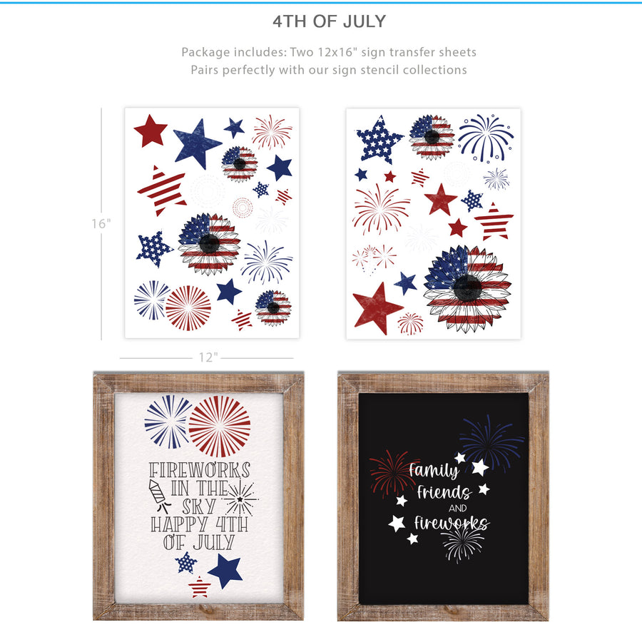 SOTMC - Patriotic 4th of July Rub-on Transfer (2 pack)