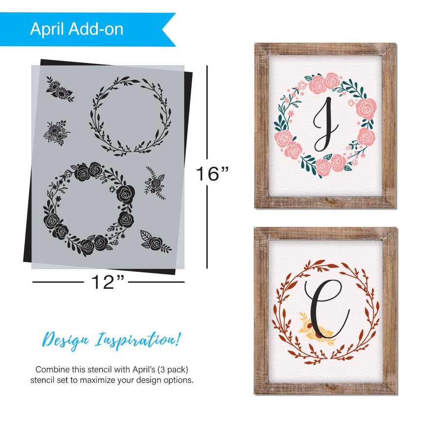 SOTMC - April 2022: Monogram wreaths & florals stencil (add-on)