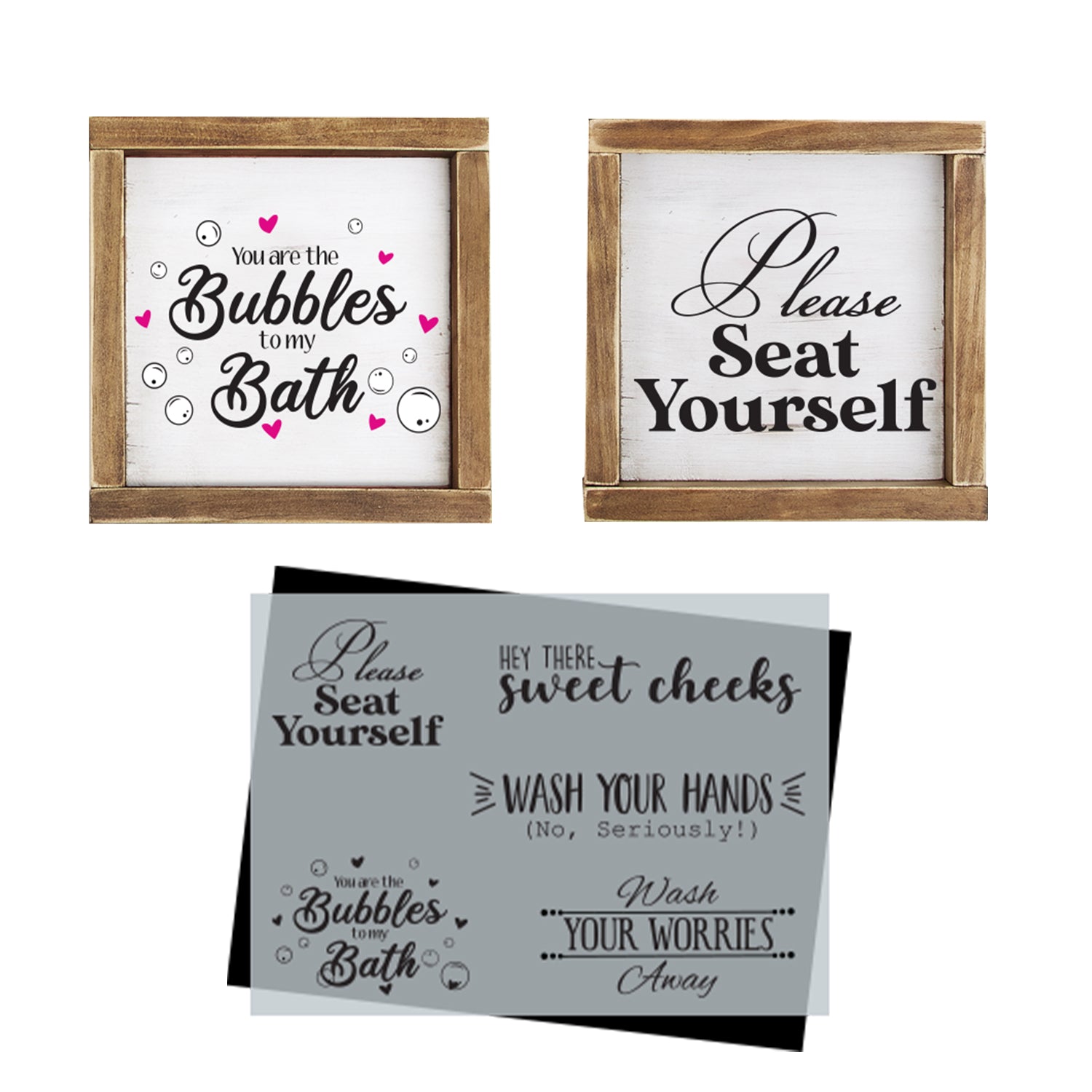 Bathroom Phrases Stencil (Club Exclusive)