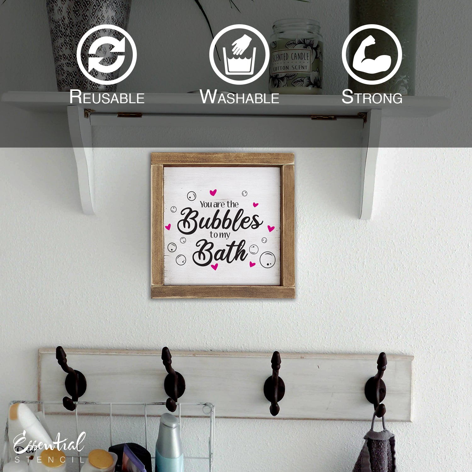 Bathroom Phrases Stencil (Club Exclusive)