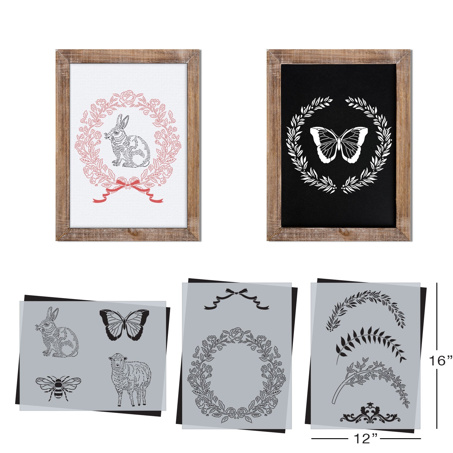 SOTMC - March 2022: Vintage Animal & Laurel Wreaths Stencil Set (Collaboration)