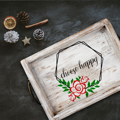 SOTMC - December 2020: Hexagon Wreath with Choose Happy Stencil Set by Grace Kurtz