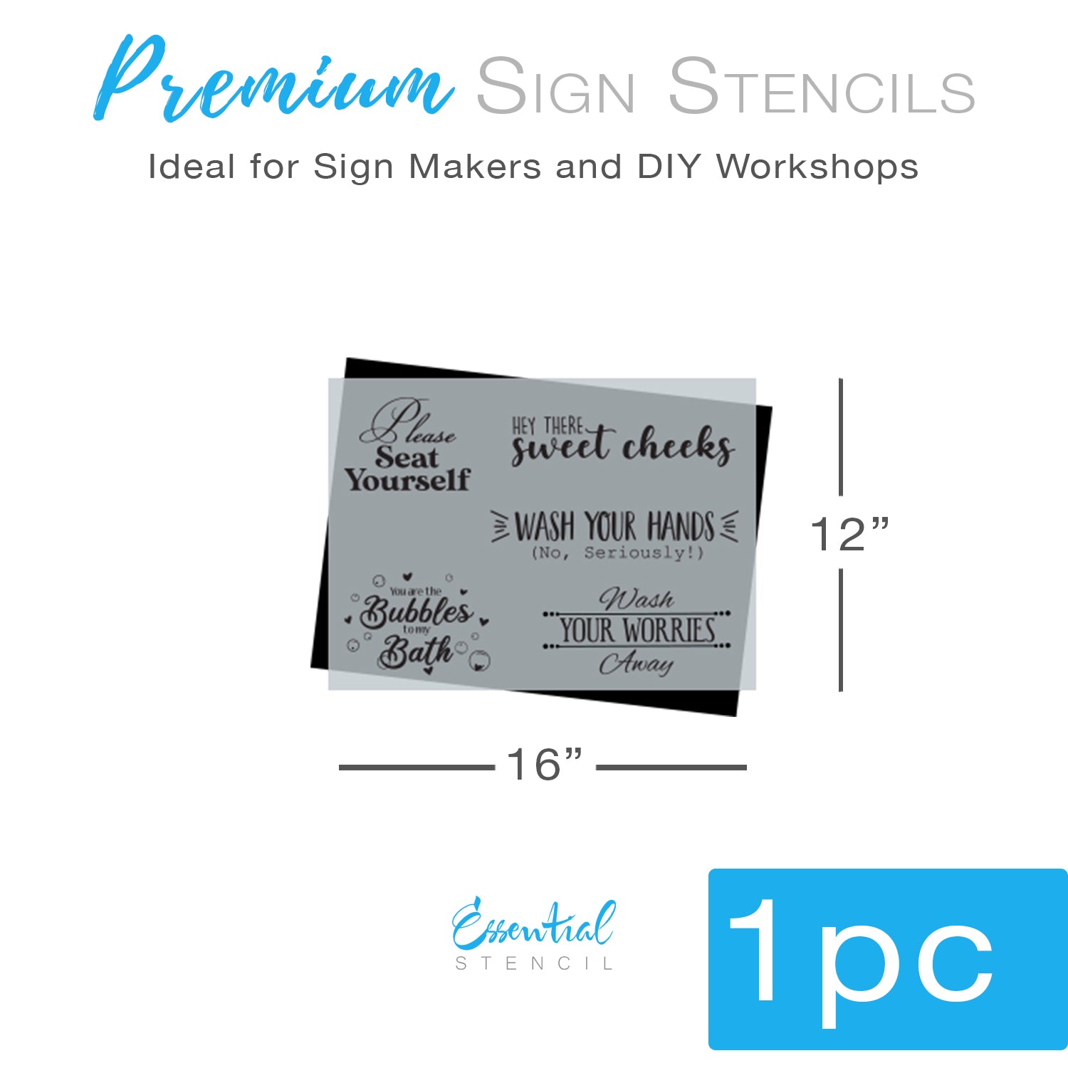 Bathroom Phrases Stencil (Club Exclusive)