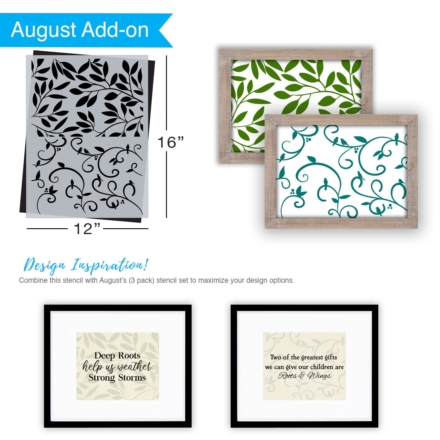 SOTMC - August 2020: Leaves and Vines Pattern Stencil by Amanda Dillon (add-on)