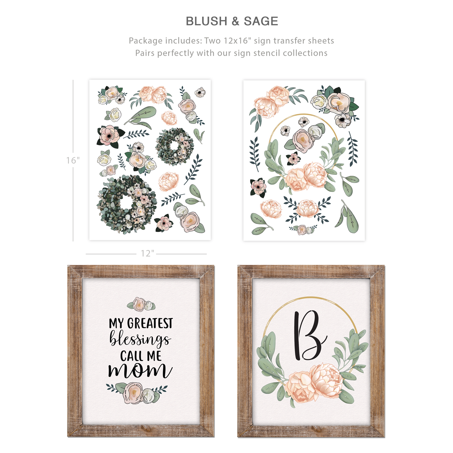 SOTMC - Blush & Sage Rub-on Transfer (2 pack)