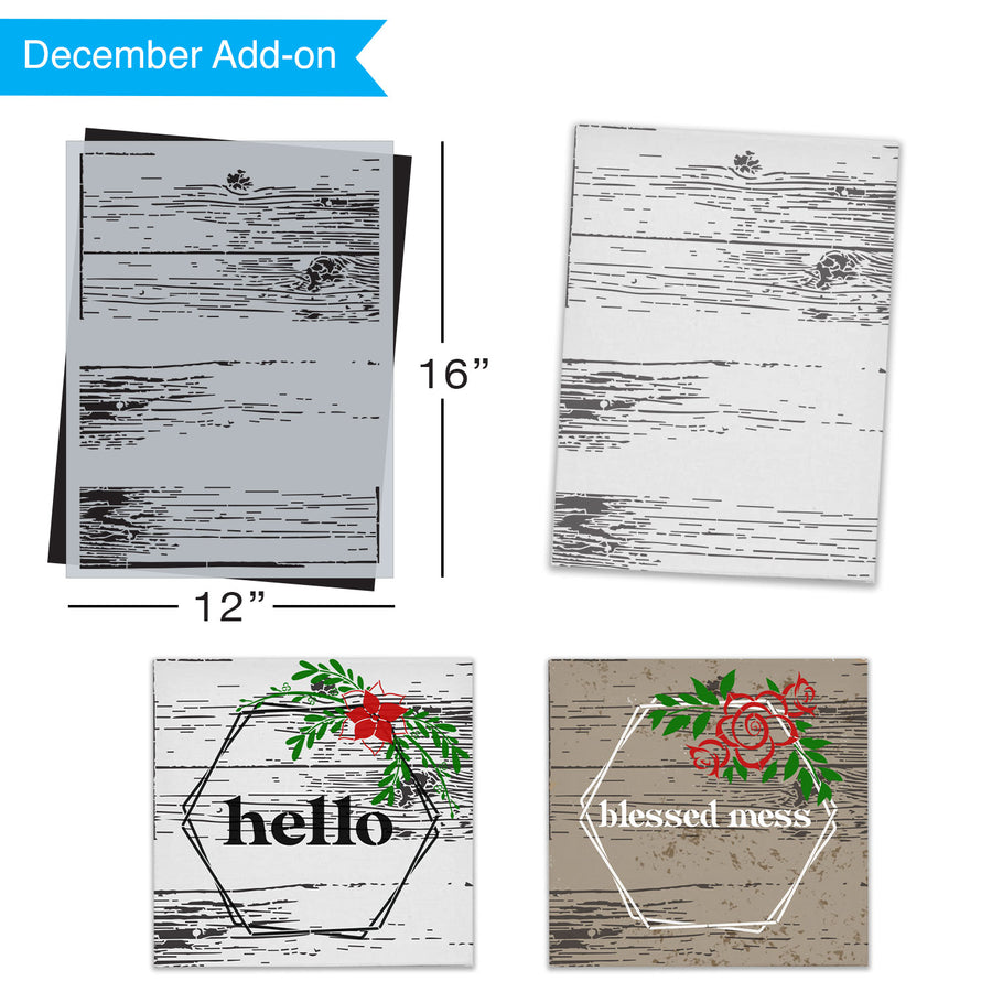 SOTMC - December 2020: Rustic Wood Planks Stencil by Grace Kurtz (add-on)