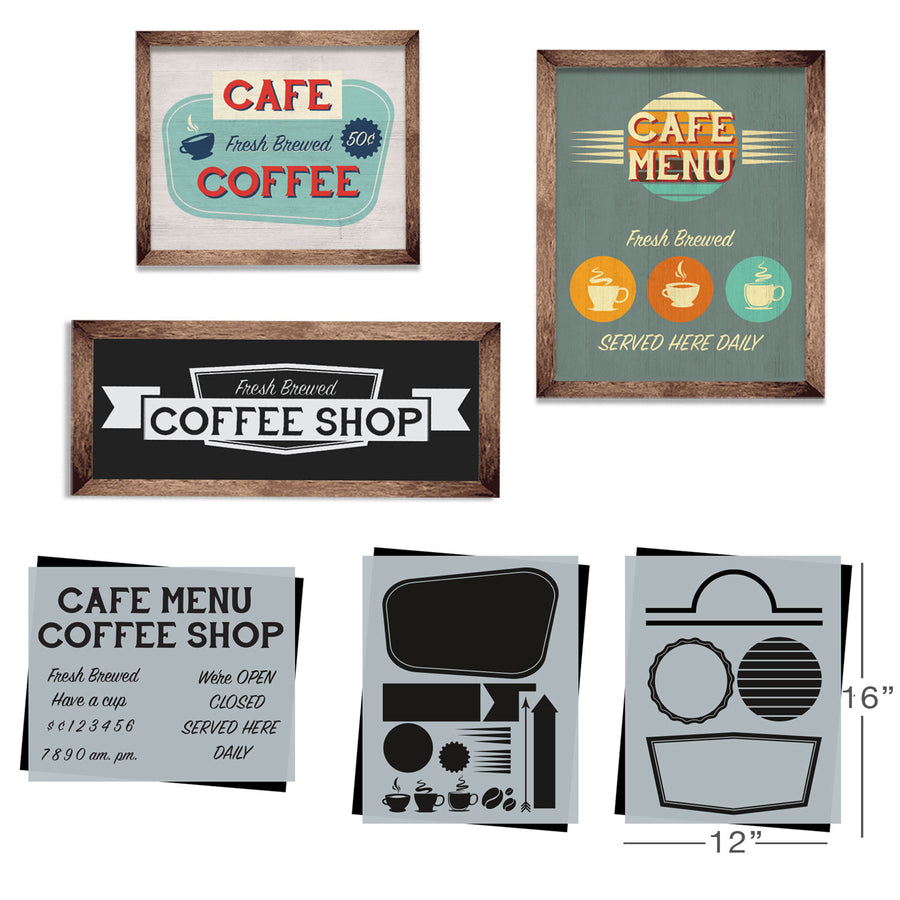SOTMC - February 2020: Retro Coffee Stencil Set by Sharon Hankins