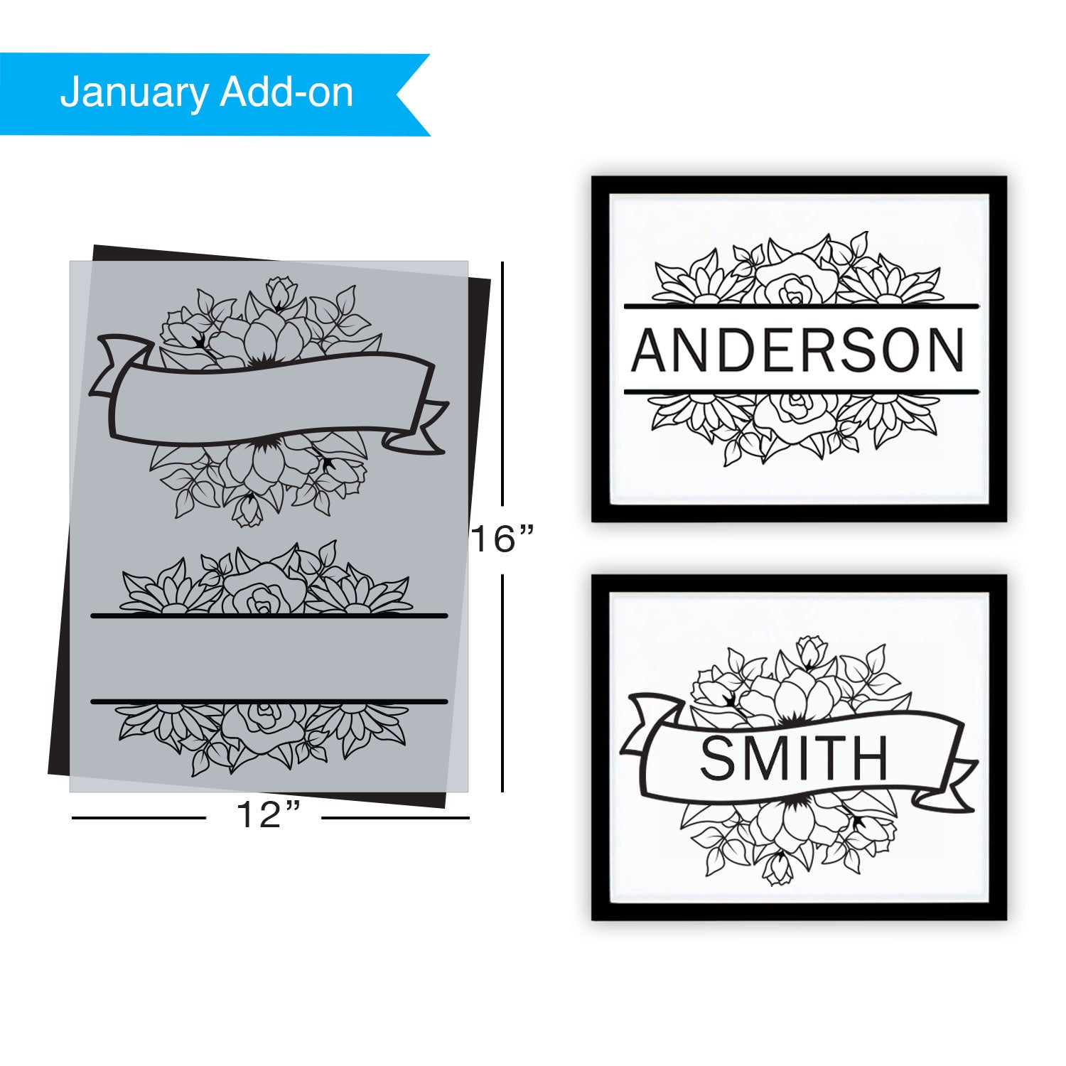 SOTMC - January 2021: Floral Banner Stencil (add-on)