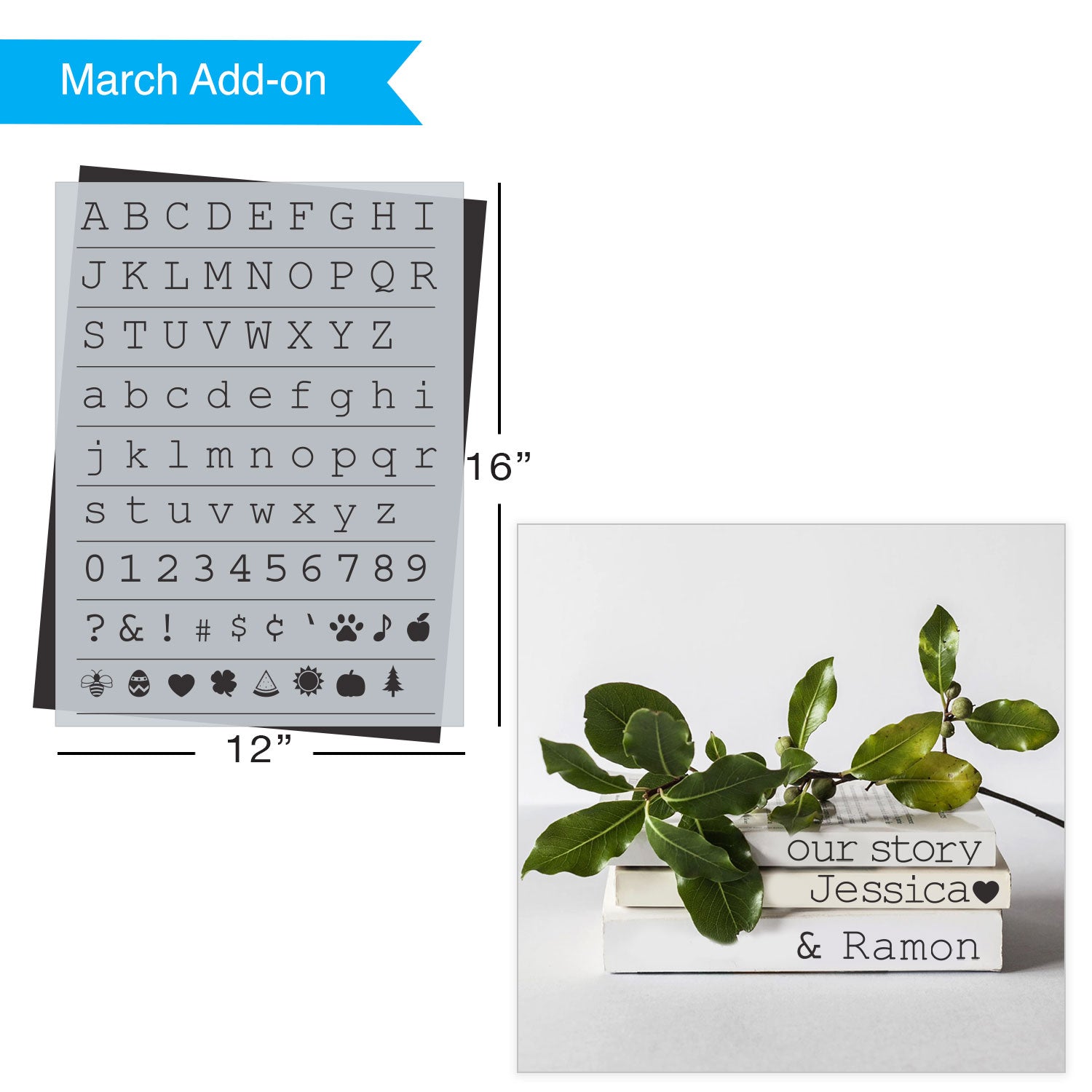 SOTMC - March 2021: Type font, 3/4" letters, numbers & symbols stencil (add-on)